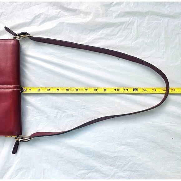 Vintage Etienne Aigner Burgundy Leather Accordion Purse Gold-Tone Hardware - Picture 9 of 15